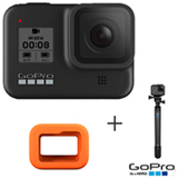 Camera Digital GoPro Hero 8 Black 12MP, 4K CHDHX-801-RX + Floaty GoPro ACFLT-001 + Bastao Extensor AGXTS-001