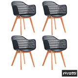 Conjunto de Cadeiras Agnes Preta com 04 Unidades - Rivatti