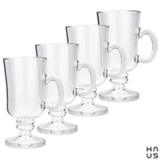 Conjunto de Canecas Irish Coffee Pavillion em Vidro 240 ml com Colher de Sobremesa com 08 Peças - Haus Concept