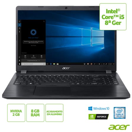 Notebook - Acer A515-52g-58lz I5-8265u 1.60ghz 8gb 1tb Padrão Geforce Mx130 Windows 10 Home Aspire 5 15,6" Polegadas