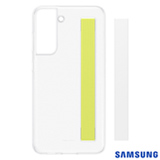 Capa para Galaxy S21 FE em Silicone com Cinta Fina Translúcida Branca - Samsung - EF-XG990CWEGWW