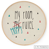 Quadrinho Bastidor My Room Moms Rules em Bordado - A Mi Manera