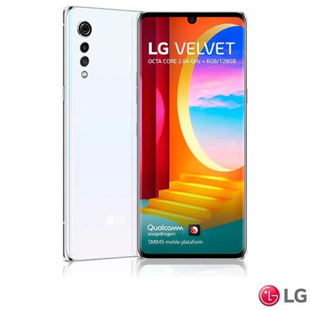Celular Smartphone LG Velvet G910em 128gb Branco - Dual Chip