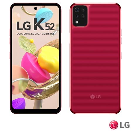 Celular Smartphone LG K52 Lmk420bmw 64gb Vermelho - Dual Chip