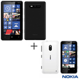Smartphone Nokia Lumia 820 com 4G, Wi-Fi, Tela Touch de 4.3' Preto + Smartphone Nokia Lumia 620 Branco com 3,8'