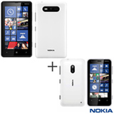Smartphone Nokia Lumia 820 Branco com Tela Touch de 4.3' + Smartphone Nokia Lumia 620 Branco com 3,8'