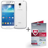 Samsung Galaxy S4 Mini Duos Branco com Display Super Amoled HD 4.3' + Software de Segurança McAfee LiveSafe