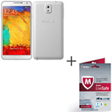 Samsung Galaxy Note 3 Branco com Memória de 32 GB, 4G e Wi-Fi + Software de Segurança McAfee LiveSafe