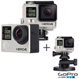 Filmadora GoPro Hero4 Black Adventure com 12 MP e Filmagem em 4K - HERO4BLK + Suporte para Veículos Preto - GoPro