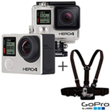 Filmadora GoPro Hero4 Black Adventure com 12 MP e Filmagem em 4K - HERO4BLK + Cinturão de Fixação Peitoral - GCHM30