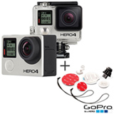 Filmadora GoPro Hero4 Black Adventure com 12 MP Filmagem em 4K - HERO4SILV + Suportes para Prancha de Surfe - ASURF-001