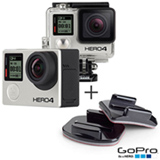 Filmadora GoPro Hero4 Black Adventure com 12 MP, Full HD e Filmagem em 4K -  HERO4BLK + Suporte