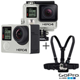 Filmadora GoPro Hero4 Black Adventure com 12 MP e Filmagem 4K - HERO4BLK + Cinturão para Suporte Peitoral Preto - GoPro