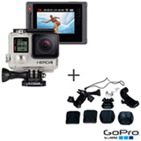 Filmadora GoPro Hero4 Silver Adventure com 12 MP - HERO4SILV + Kit de Suportes Diversos GoPro HERO3 - AGBAG-001