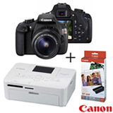 Câmera Digital Canon EOS Rebel T5 + Impressora Fotográfica Canon Selphy CP820 + Papel Fotográfico Canon KP36IP