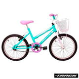 Bicicleta Infantil Track & Bikes com Cesta Cindy BW Aro 20 Azul e Branco