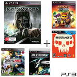 Jogos Dishonored + Zone of the Enders + Resistance 3 + Ratchet & Clank + Pro Evolution Soccer 2013 para PS3