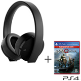 Headset Sem Fio Sony Serie Ouro Preto para PlayStation + Jogo God Of War Hits para PS4