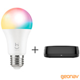 Lampada LED Inteligente Wi-Fi Bluetooth - HI GEONAV  + Central de Controle Wi-Fi Compativel com Alexa - Geonav