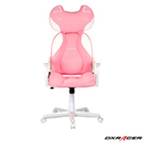 Cadeira Cat Giratória Reclinável e com Regulagem de Altura Rosa e Branca - DXRACER