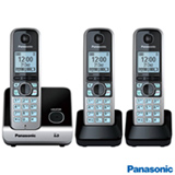 Telefone sem Fio Panasonic DECT 6.0 + 2 Ramais, Preto e Prata - KXTG6713