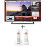 Smart TV LED Panasonic 39 Full HD, Wi-Fi embutido - TC-39AS600B + Telefone Sem Fio Panasonic DECT 6.0, Branco