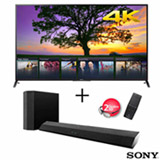 Smart TV 4K LED 3D Sony 70 Wi-fi integrado + Soundbar Sony com 3D, 2.1 Canais e 175 W de Potencia