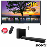Smart TV 4K LED 3D Sony 70” Wi-fi integrado - XBR-70X855 + Soundbar Sony com 3D, 2.1 Canais e 175 W  HT-CT30