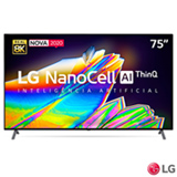 Smart TV LG 75' 8K IPS NanoCell 75NANO95 WiFi Bluetooth HDR Inteligência Artificial ThinQAI Google Alexa