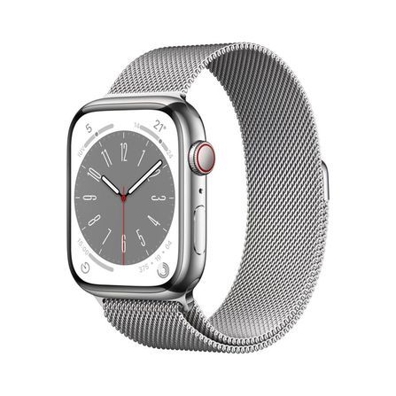 Smartwatch Apple Apple Watch Series 8 45mm Gps + Cellular - Caixa Prateada/ Pulseira Estilo Milanes Prateada