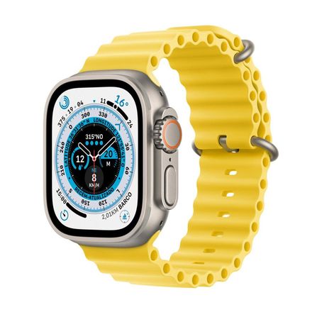 Smartwatch Apple Apple Watch Ultra Gps + Cellular 49mm - Caixa Prateada/ Pulseira Amarelo Oceano