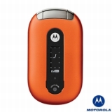 Celular GSM U6 Pebl Laranja com Câmera VGA / Fone de Ouvido Bluetooth / Toques MP3 - Motorola